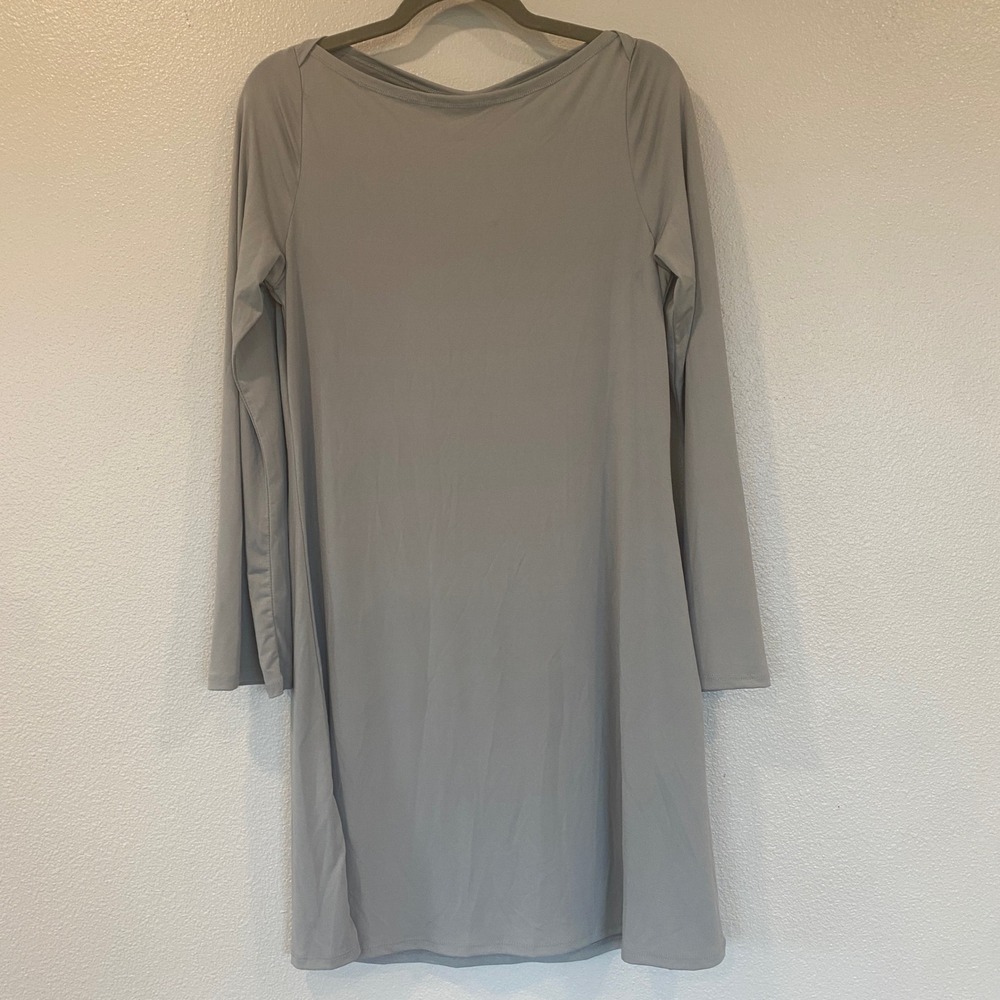 H&M Divided Womens Grey Long Sleeve Boat Neck A-Line Mini Dress Large NWT
